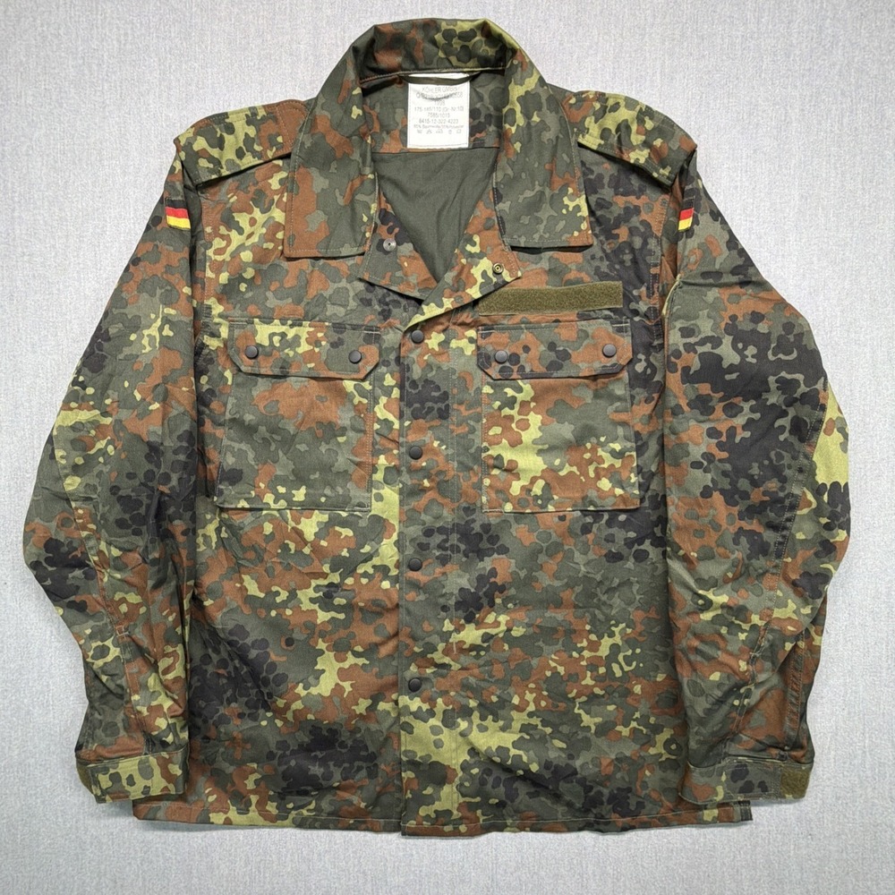 Vtg German Flecktarn Combat Shirt Field Camo Military Jacket Size Unknown
